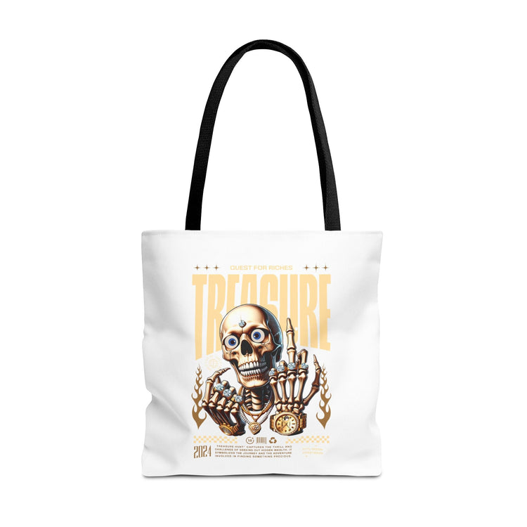 Treasure Hunting Tote Bag, Skull Design, Fun Beach Bag, Unique Gift for Adventurers, Perfect for Everyday Use Printify