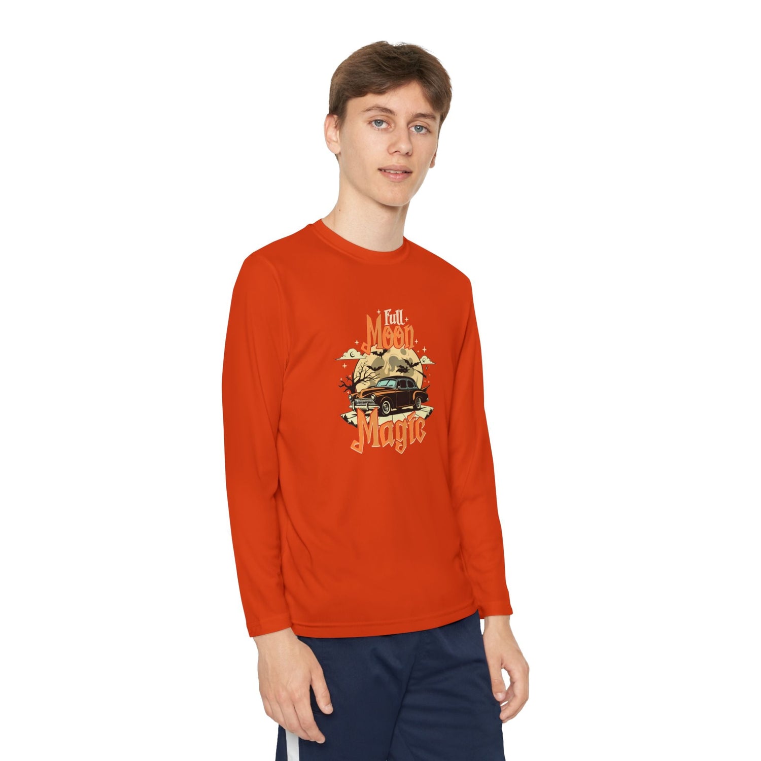 Youth Long Sleeve Competitor Tee - Vibrant Graphic Tee for Kids, Perfect for Casual Outings, Halloween, Parties, Everyday Wear, Unique [...] Printify