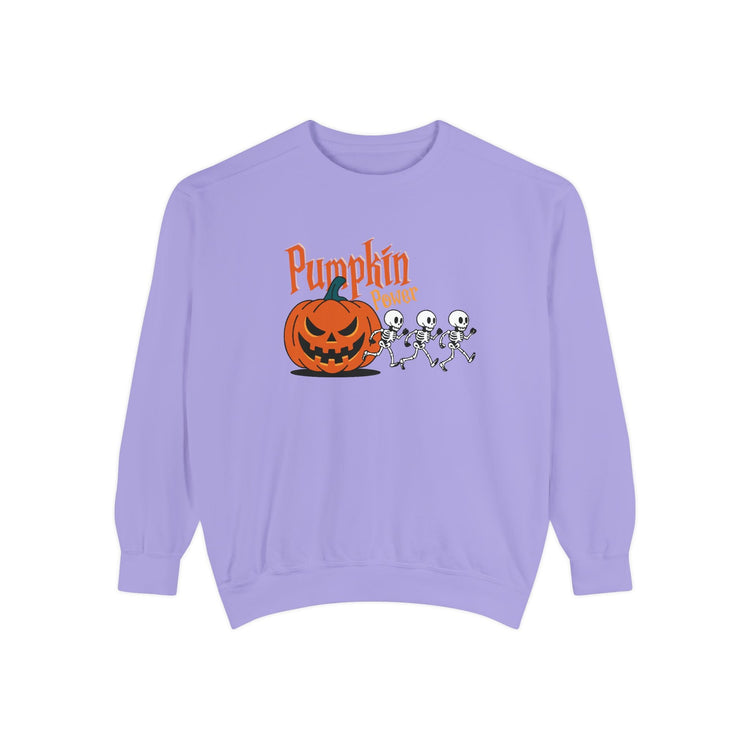 Pumpkin Skeleton Sweatshirt, Cozy Fall Apparel, Halloween Gift, Unisex Sweatshirt, Autumn Fashion Printify