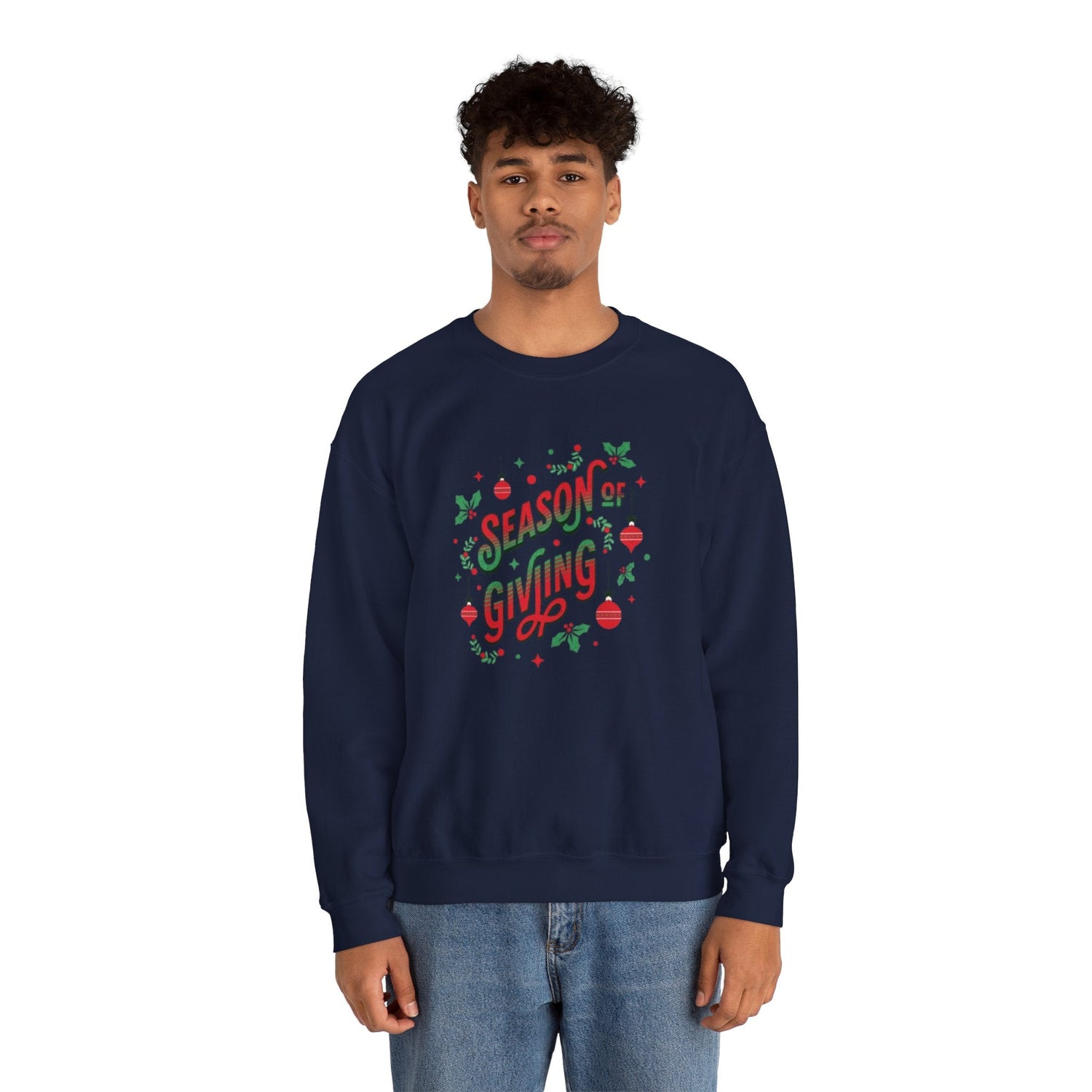 Cozy Holiday Sweatshirt Season of Giving Unisex Crewneck Perfect Gift Christmas Winter Wear Comfortable Stylish Heavy Blend Festive Sweatshirt Printify