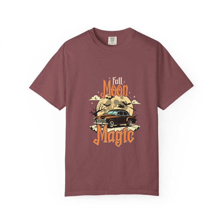 Moon Magic Unisex Garment-Dyed T-shirt, Vintage Car Tee, Astrology Gift, Casual Wear, Moon Lover Apparel, Unisex Soft T-shirt Printify