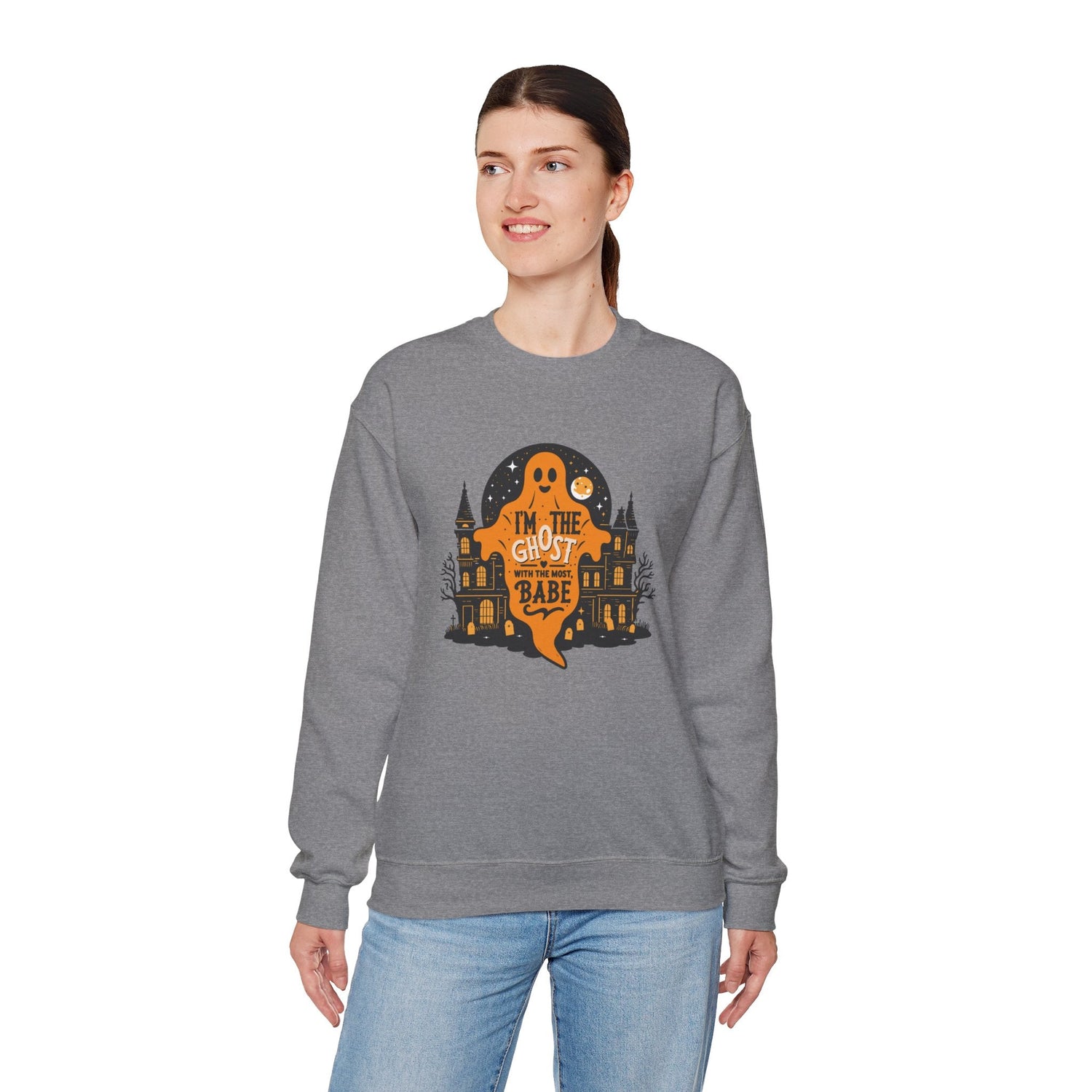 Unisex Halloween Ghost Sweatshirt - Spooky Vibes, Cozy Apparel, Perfect for Fall, Ghost Lover Gift, Halloween Celebration Printify