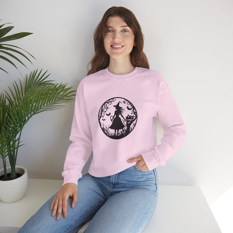 Mystical Forest Crewneck Sweatshirt, Cozy Fall Layering, Gift for Nature Lovers, Halloween Apparel, Unisex Sweatshirt Printify