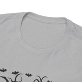 Whimsical Forest Silhouette Tee, Unisex Heavy Cotton T-Shirt, Fall Fashion, Halloween Shirt, Nature Lover Gift Printify