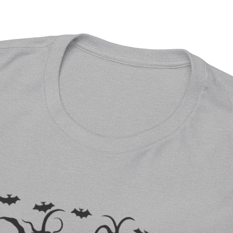 Whimsical Forest Silhouette Tee, Unisex Heavy Cotton T-Shirt, Fall Fashion, Halloween Shirt, Nature Lover Gift Printify