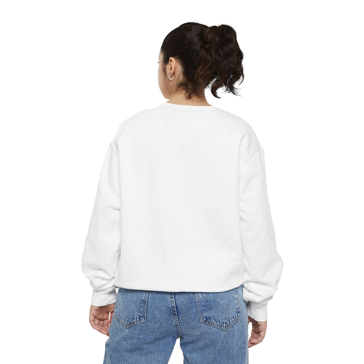 Charming Halloween Sweatshirt, Cozy Witch Design, Unisex Garment-Dyed Hoodie, Fall Fashion, Spooky Season Wear, Trick or Treat Gift Printify