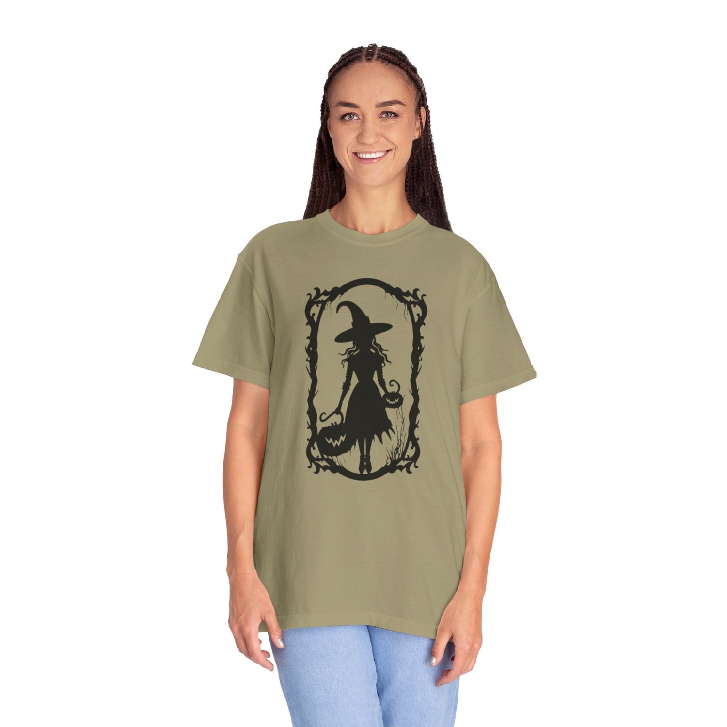Witchy Garment-Dyed T-Shirt | Halloween Fashion Unisex Tee | Spooky Fall Apparel | Witch Costume Essential Printify