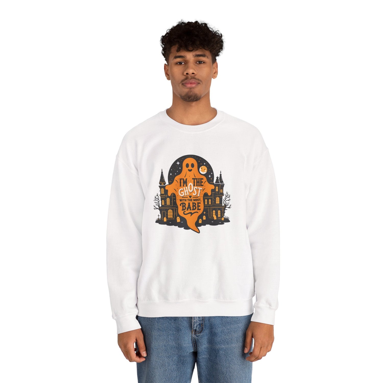 Unisex Halloween Ghost Sweatshirt - Spooky Vibes, Cozy Apparel, Perfect for Fall, Ghost Lover Gift, Halloween Celebration Printify