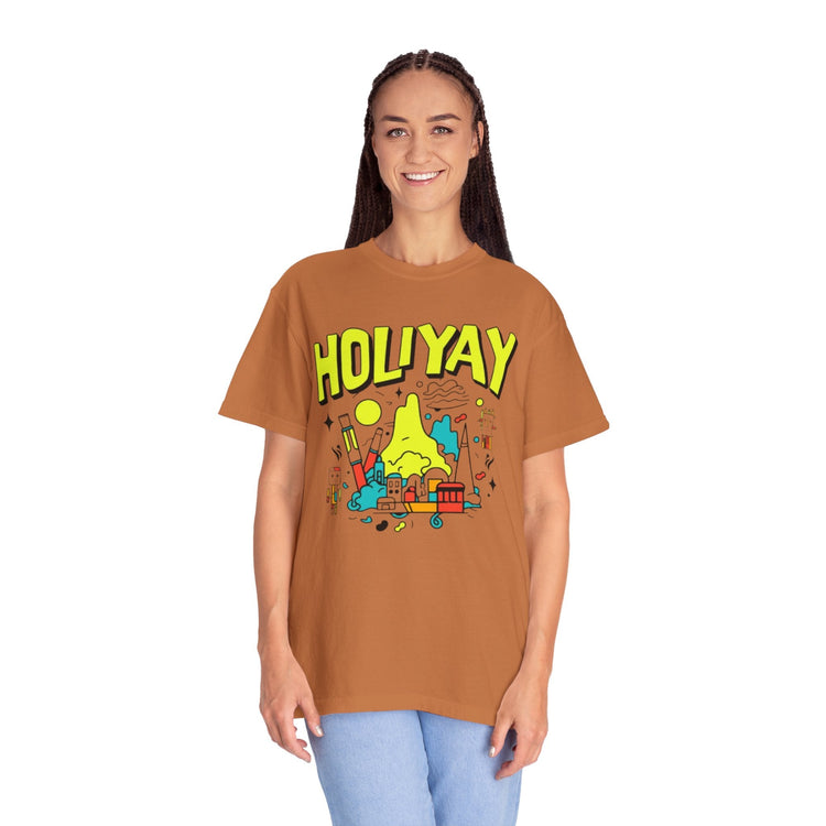 Holi-Yay Graphic T-Shirt, Fun Summer Tee, Unique Gift, Casual Wear, Birthday, Holiday Celebration, Unisex Apparel Printify