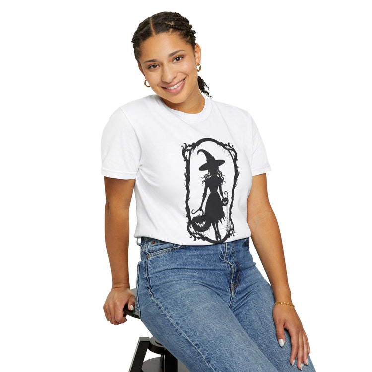 Witchy Garment-Dyed T-Shirt | Halloween Fashion Unisex Tee | Spooky Fall Apparel | Witch Costume Essential Printify