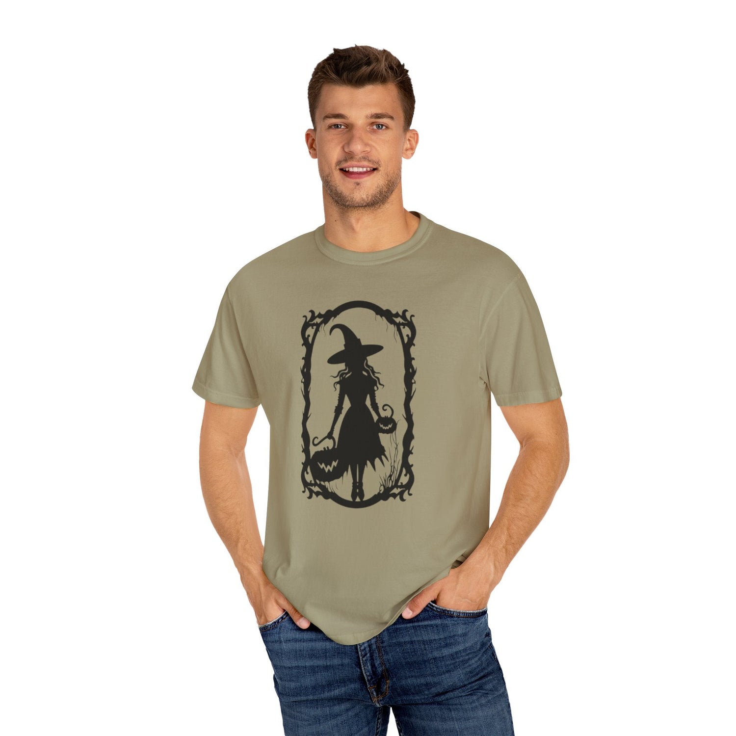 Witchy Garment-Dyed T-Shirt | Halloween Fashion Unisex Tee | Spooky Fall Apparel | Witch Costume Essential Printify