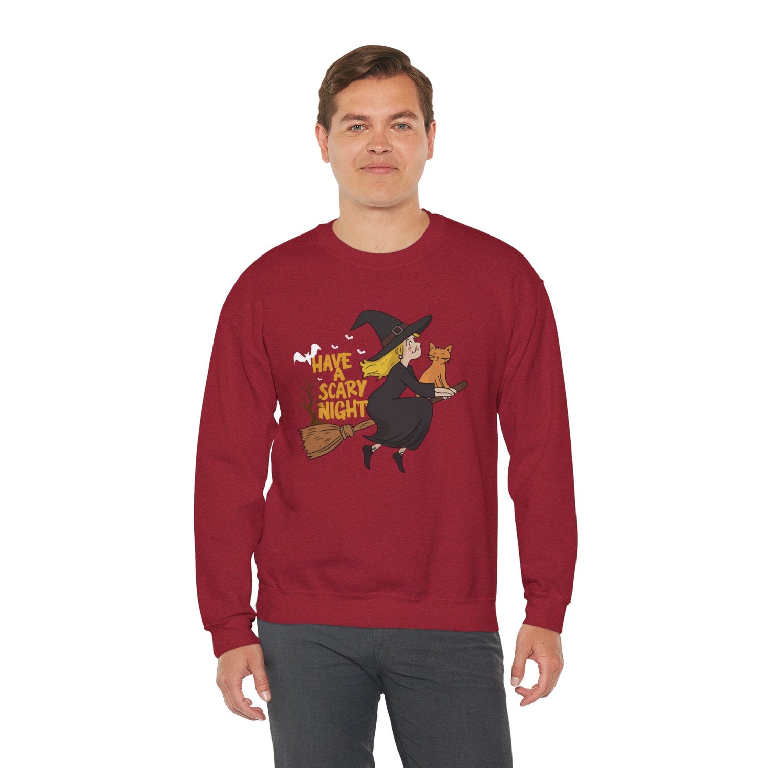 Halloween Witch Sweatshirt, Cozy Crewneck, Unisex Sweater, Spooky Season Apparel, Scary Night Gift, Fall Fashion Printify