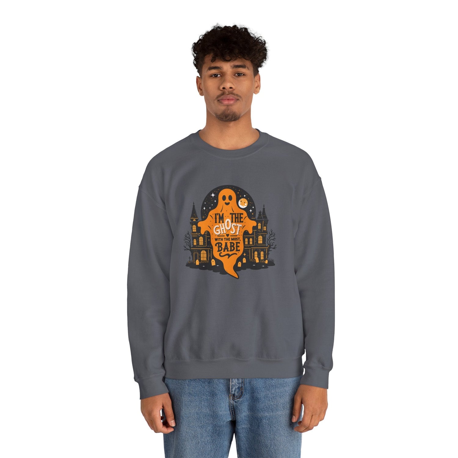 Unisex Halloween Ghost Sweatshirt - Spooky Vibes, Cozy Apparel, Perfect for Fall, Ghost Lover Gift, Halloween Celebration Printify