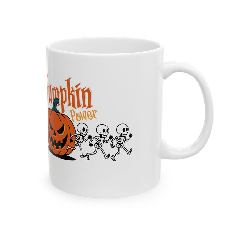 Halloween Skeleton Pumpkin Mug, Cute Coffee Cup, Fall Decor, Funny Gift for Halloween Lovers, Spooky Tea Mug, 11oz and 15oz Size Printify