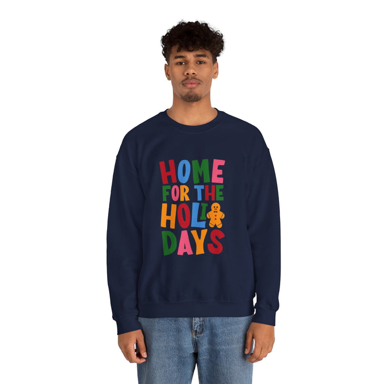 Home for the Holidays Crewneck Sweatshirt, Festive Sweater, Winter Apparel, Christmas Gift, Cozy Holiday Wear Printify