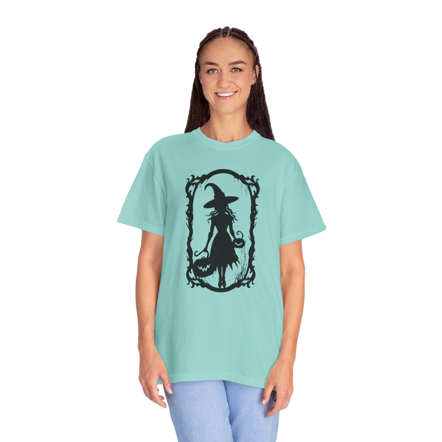 Witchy Garment-Dyed T-Shirt | Halloween Fashion Unisex Tee | Spooky Fall Apparel | Witch Costume Essential Printify