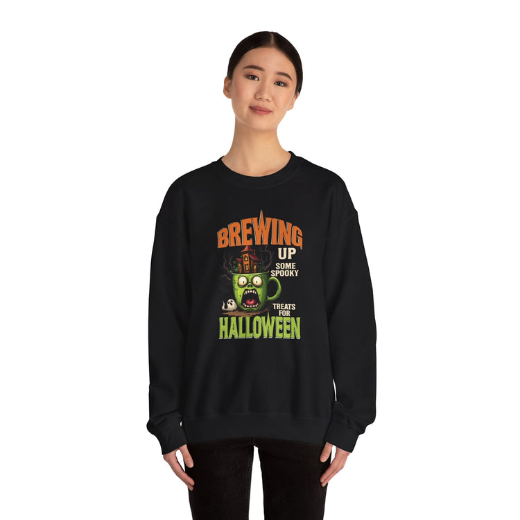 Skull Floral Crewneck Sweatshirt, Unisex Pullover Sweater, Halloween Apparel, Cozy Gift, Trendy Streetwear Printify