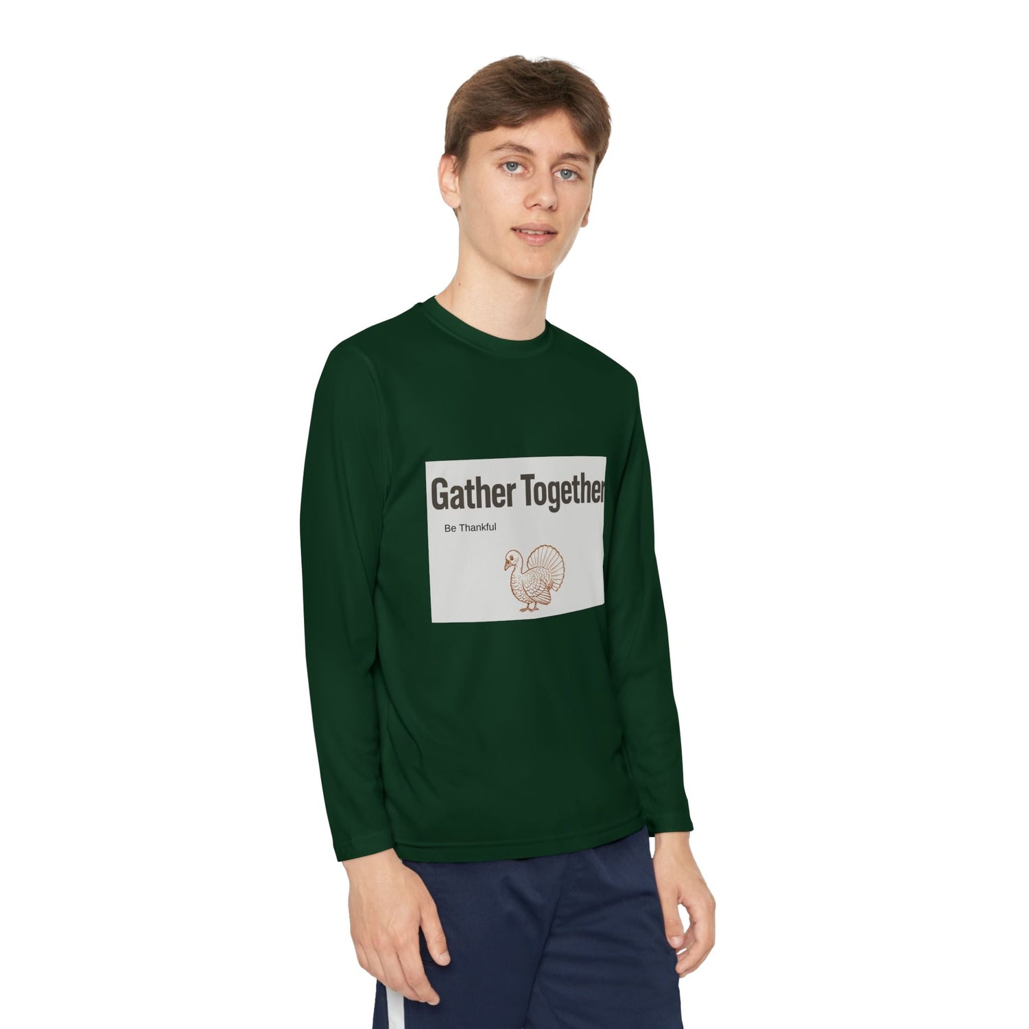 Thanksgiving Youth Long Sleeve Tee, Gather Together Shirt, Kids Long Sleeve Shirt, Family Celebration Apparel, Holiday Gift Printify