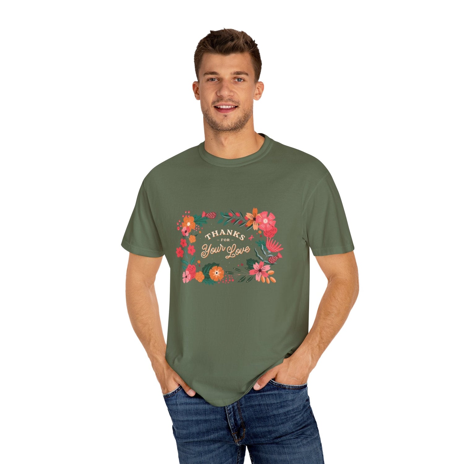 Floral Thank You T-Shirt, Comfortable Gift Tee, Unisex Floral Tee, Casual Style Shirt, Appreciation Day Gift, Everyday Wear Printify