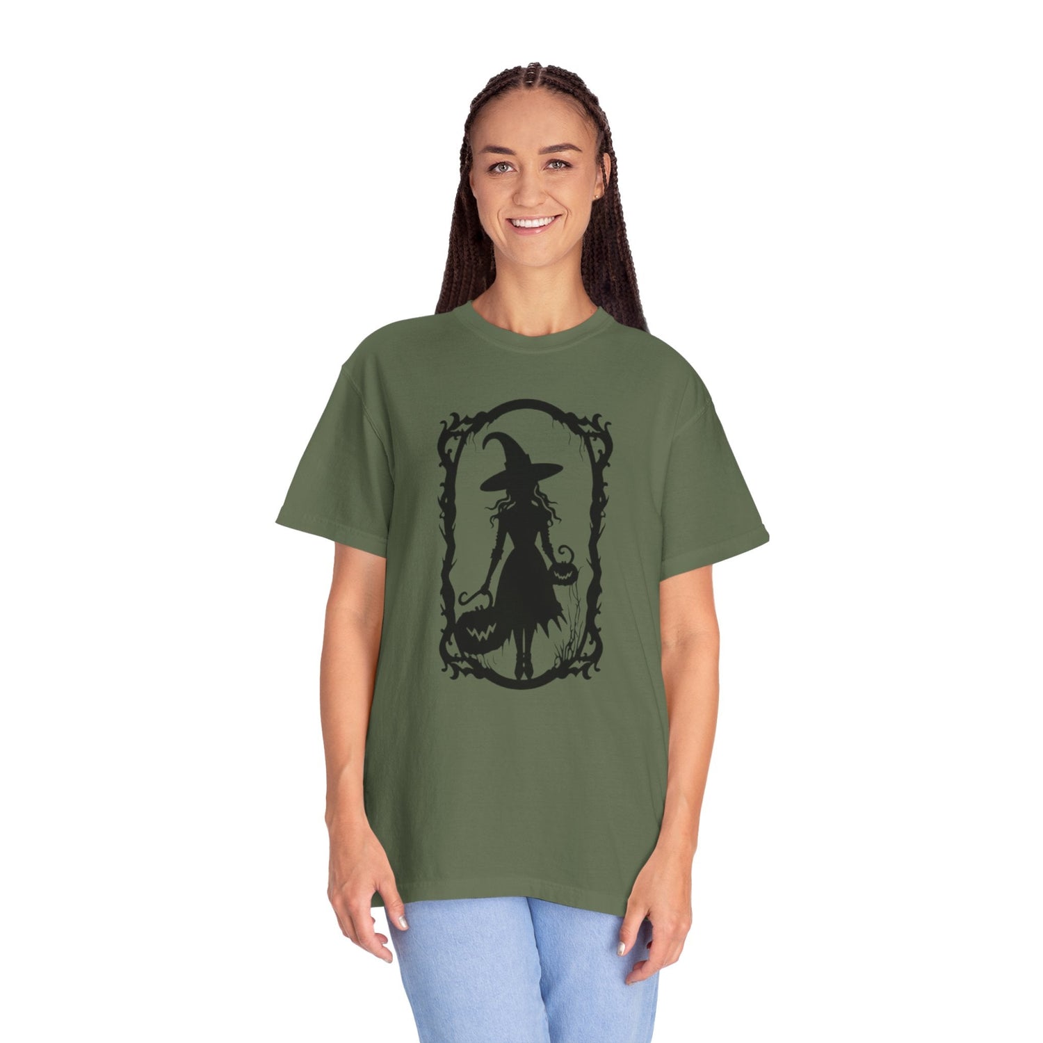 Witchy Garment-Dyed T-Shirt | Halloween Fashion Unisex Tee | Spooky Fall Apparel | Witch Costume Essential Printify
