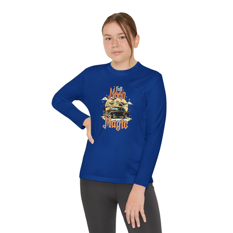 Youth Long Sleeve Competitor Tee - Vibrant Graphic Tee for Kids, Perfect for Casual Outings, Halloween, Parties, Everyday Wear, Unique [...] Printify