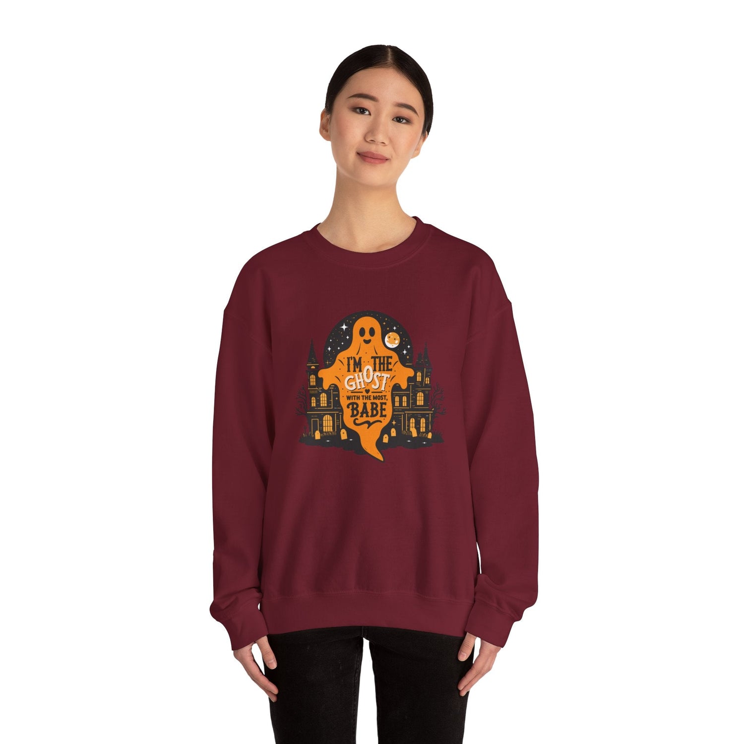 Unisex Halloween Ghost Sweatshirt - Spooky Vibes, Cozy Apparel, Perfect for Fall, Ghost Lover Gift, Halloween Celebration Printify