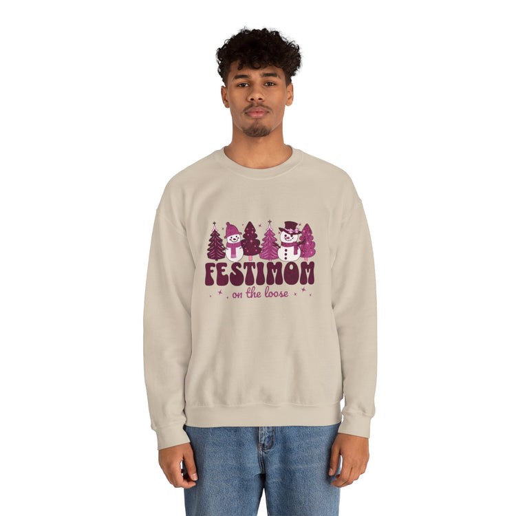 Festive Crewneck Sweatshirt with Fun Holiday Design, Cozy Winter Wear, Christmas Gift, Comfy Sweater, Unisex Holiday Apparel Printify