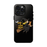 Halloween Phone Case, Tough Phone Cover, Scary Night Case, Witch and Cat Design, Perfect for Fall Printify