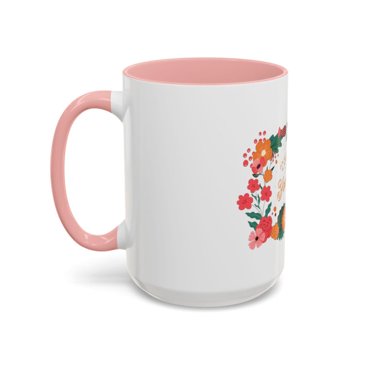 Floral Love Coffee Mug, Personalized Gift for Her, Wedding Favor, Inspirational Drinkware, Home Decor, 11oz, 15oz Printify