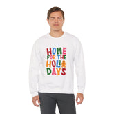 Home for the Holidays Crewneck Sweatshirt, Festive Sweater, Winter Apparel, Christmas Gift, Cozy Holiday Wear Printify