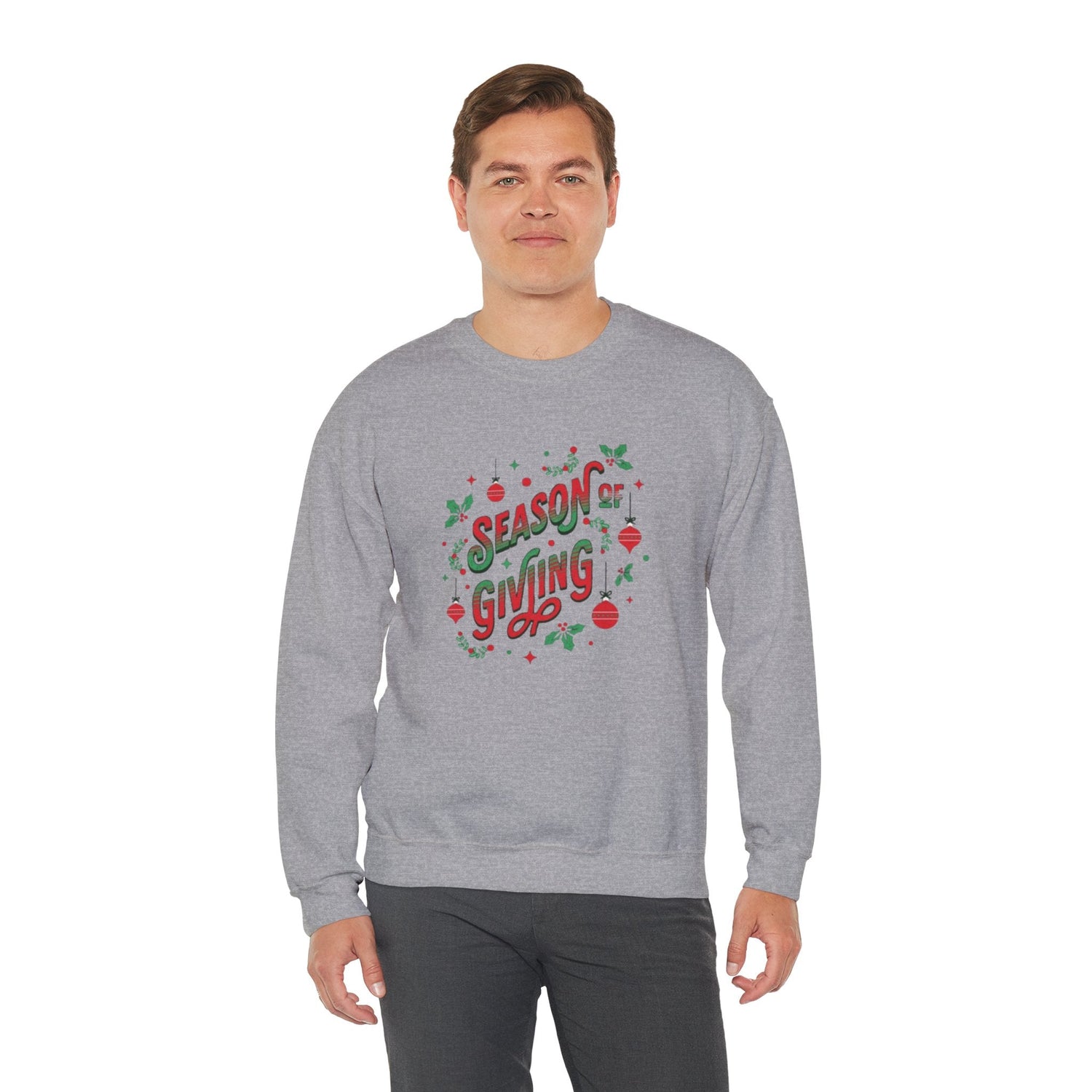 Cozy Holiday Sweatshirt Season of Giving Unisex Crewneck Perfect Gift Christmas Winter Wear Comfortable Stylish Heavy Blend Festive Sweatshirt Printify