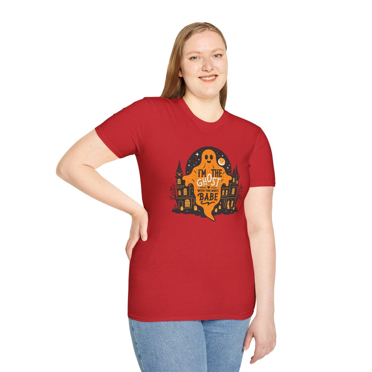 Halloween Ghost T-Shirt, Unisex Softstyle Tee for Halloween, Cute Halloween Shirt, Fall Festive Wear, Funny Ghost Design Printify