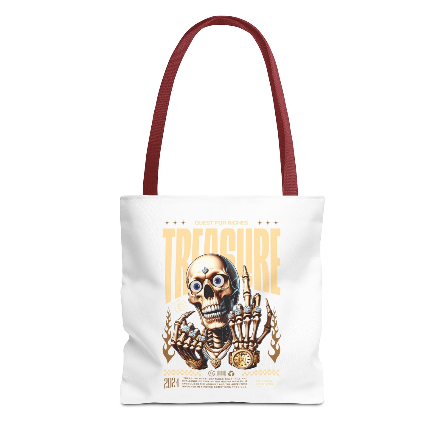 Treasure Hunting Tote Bag, Skull Design, Fun Beach Bag, Unique Gift for Adventurers, Perfect for Everyday Use Printify