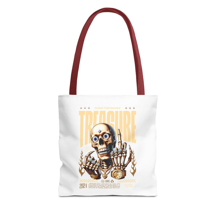 Treasure Hunting Tote Bag, Skull Design, Fun Beach Bag, Unique Gift for Adventurers, Perfect for Everyday Use Printify