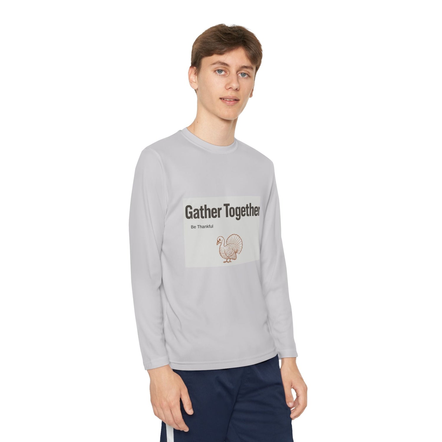 Thanksgiving Youth Long Sleeve Tee, Gather Together Shirt, Kids Long Sleeve Shirt, Family Celebration Apparel, Holiday Gift Printify