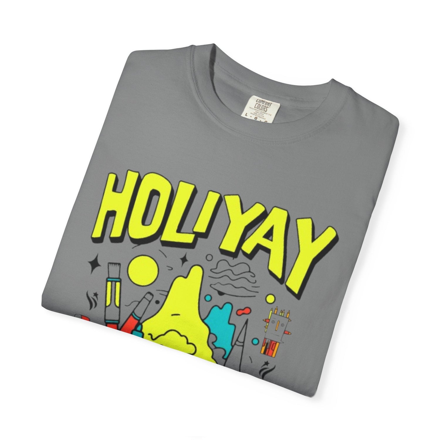 Holi-Yay Graphic T-Shirt, Fun Summer Tee, Unique Gift, Casual Wear, Birthday, Holiday Celebration, Unisex Apparel Printify