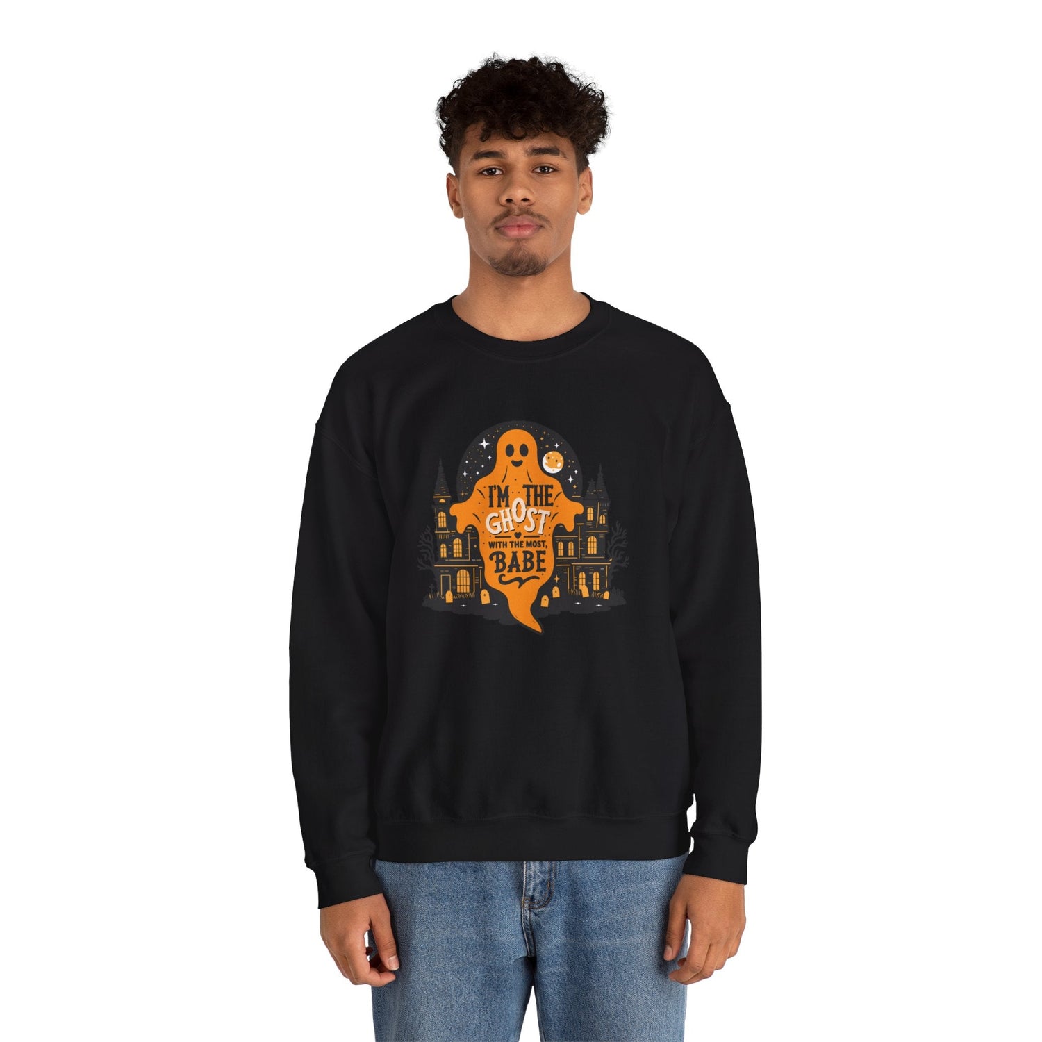 Unisex Halloween Ghost Sweatshirt - Spooky Vibes, Cozy Apparel, Perfect for Fall, Ghost Lover Gift, Halloween Celebration Printify