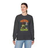 Skull Floral Crewneck Sweatshirt, Unisex Pullover Sweater, Halloween Apparel, Cozy Gift, Trendy Streetwear Printify