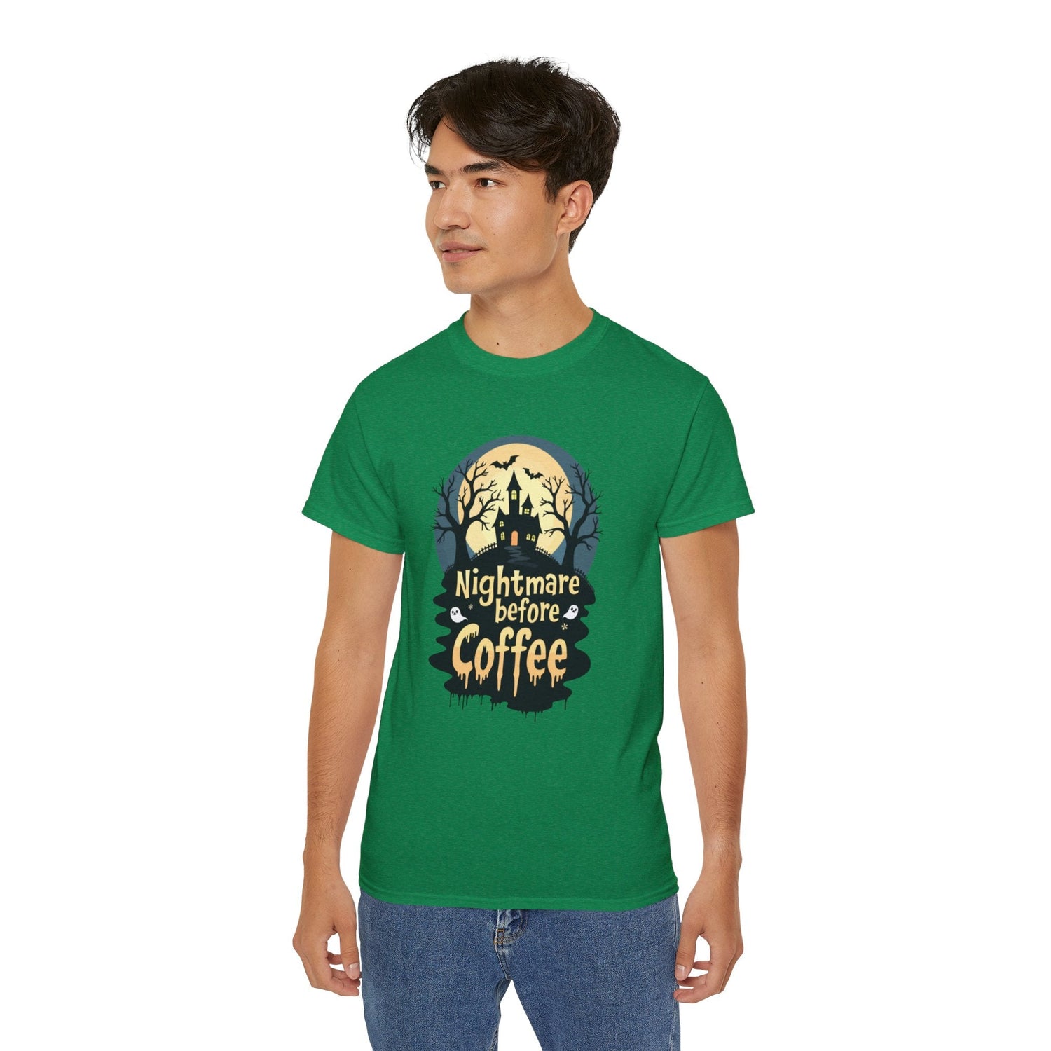 Nightmare Before Coffee Tee, Halloween T-Shirt, Coffee Lover Gift, Spooky Shirt, Unisex Graphic Tee, Autumn Apparel Printify