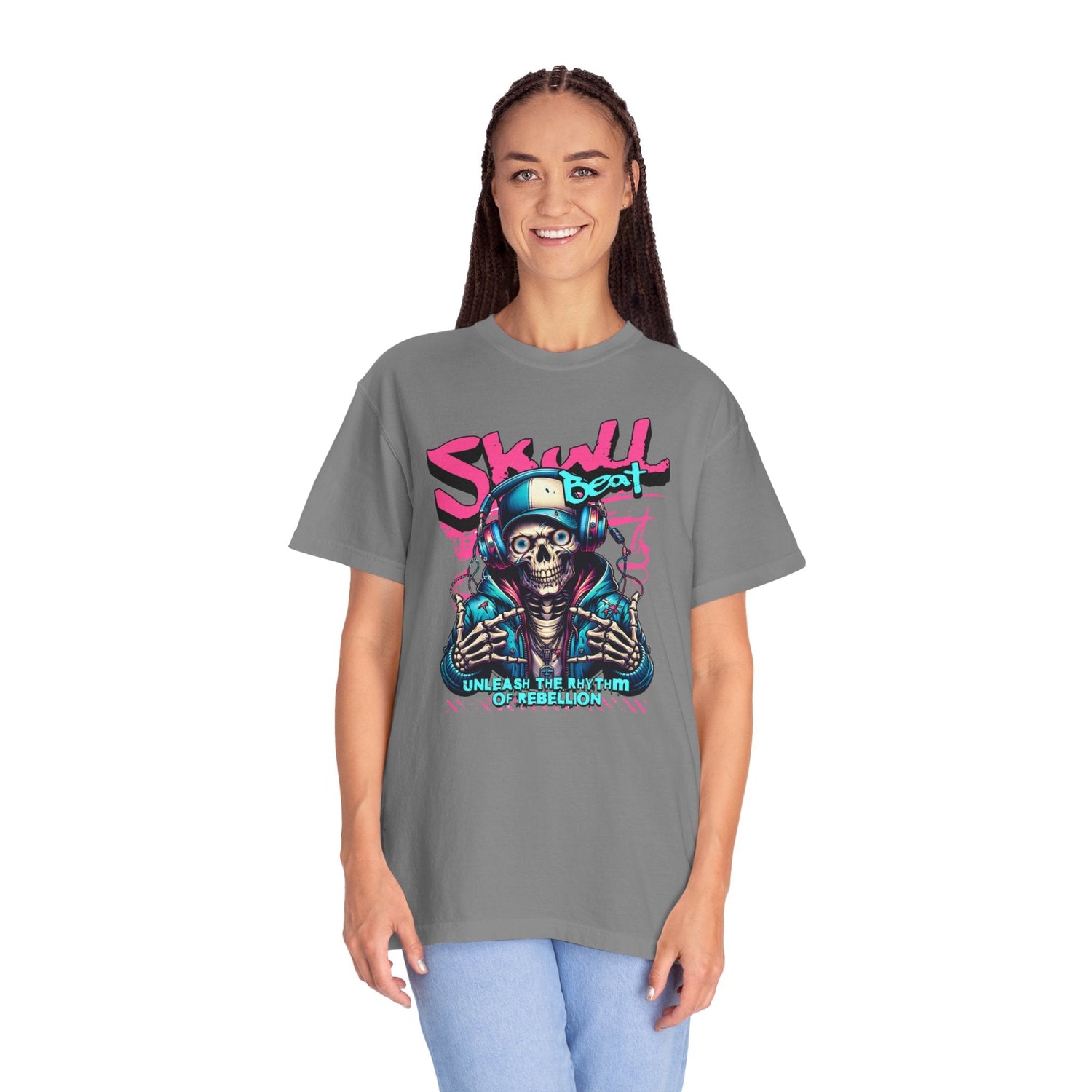 Skull Beat Unisex T-Shirt - Music Lover Graphic Tee, Halloween Costume, Premium Cotton Streetwear Gift for Men & Women, Alternative Fashion Printify