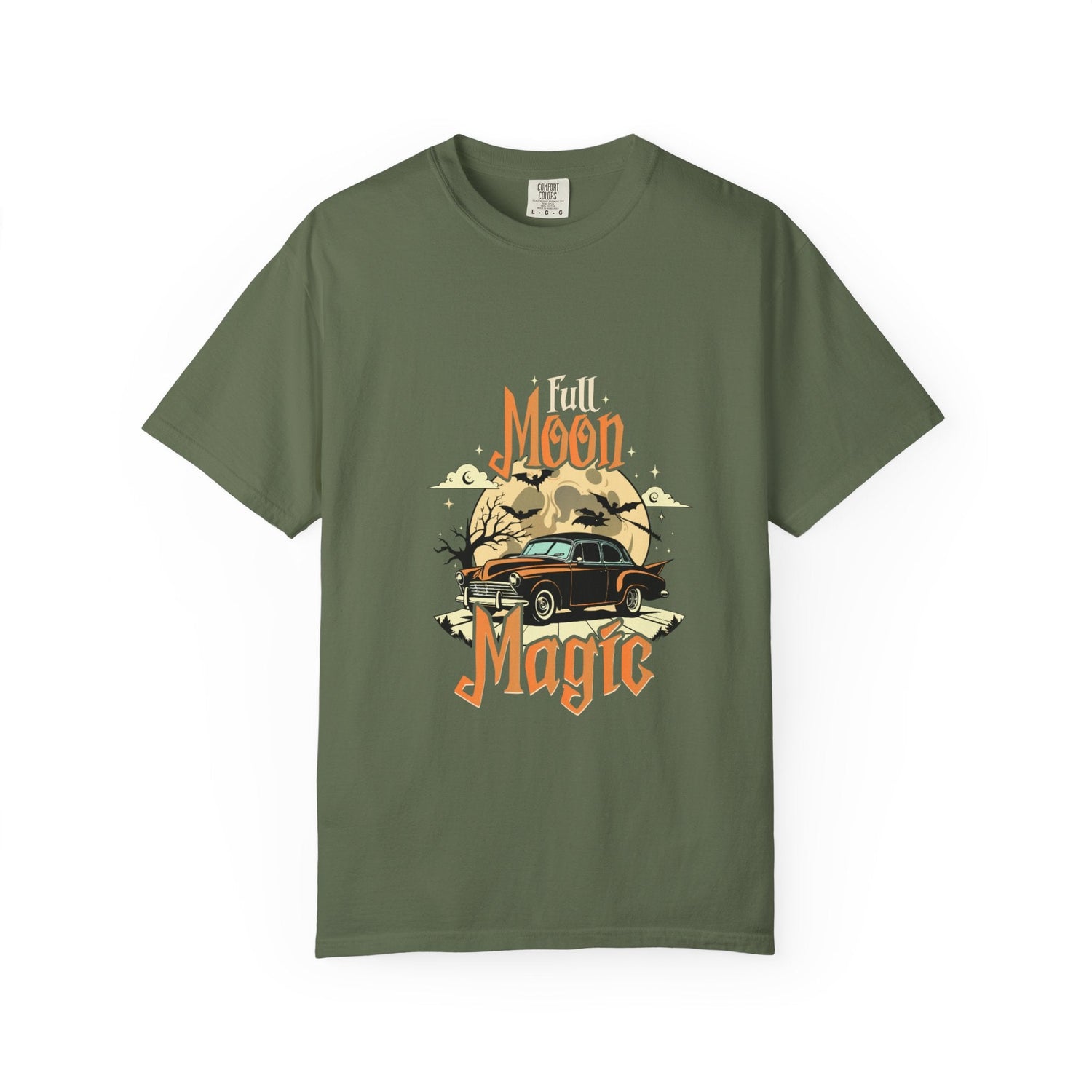 Moon Magic Unisex Garment-Dyed T-shirt, Vintage Car Tee, Astrology Gift, Casual Wear, Moon Lover Apparel, Unisex Soft T-shirt Printify