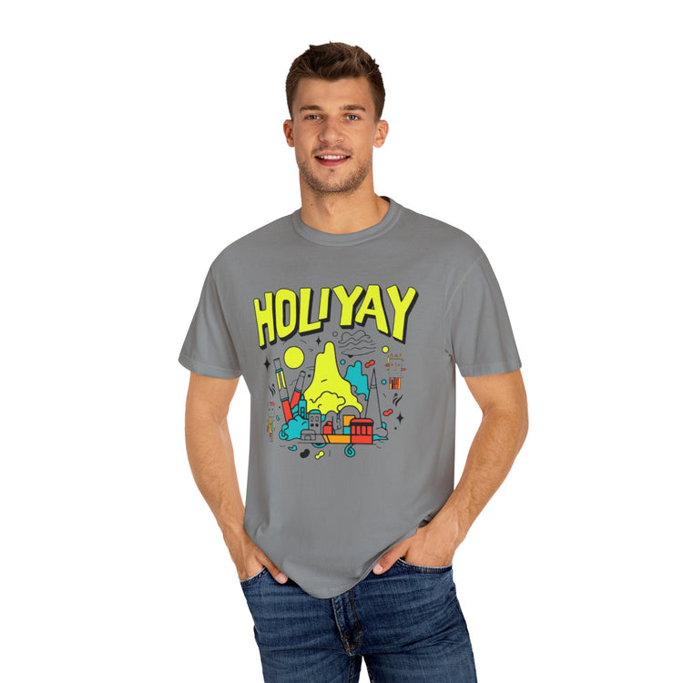 Holi-Yay Graphic T-Shirt, Fun Summer Tee, Unique Gift, Casual Wear, Birthday, Holiday Celebration, Unisex Apparel Printify