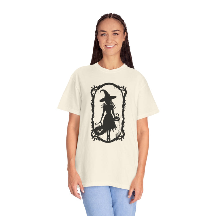 Witchy Garment-Dyed T-Shirt | Halloween Fashion Unisex Tee | Spooky Fall Apparel | Witch Costume Essential Printify