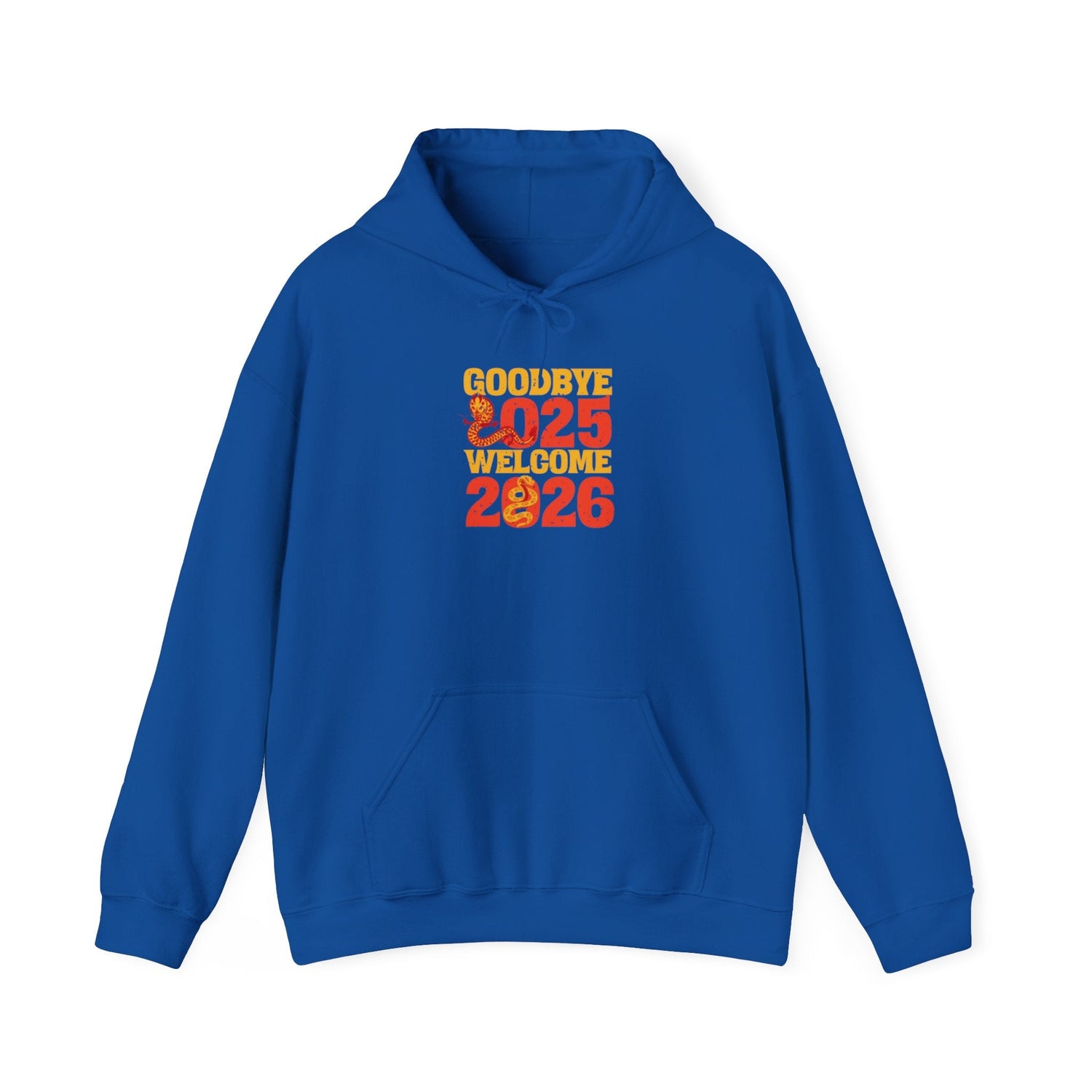 New Year Celebration Hoodie Goodbye 2025 Welcome 2026 Sweatshirt Cozy Gift Friends Unisex Pullover Trendy Winter Fashion Heavy Blend Hooded Printify