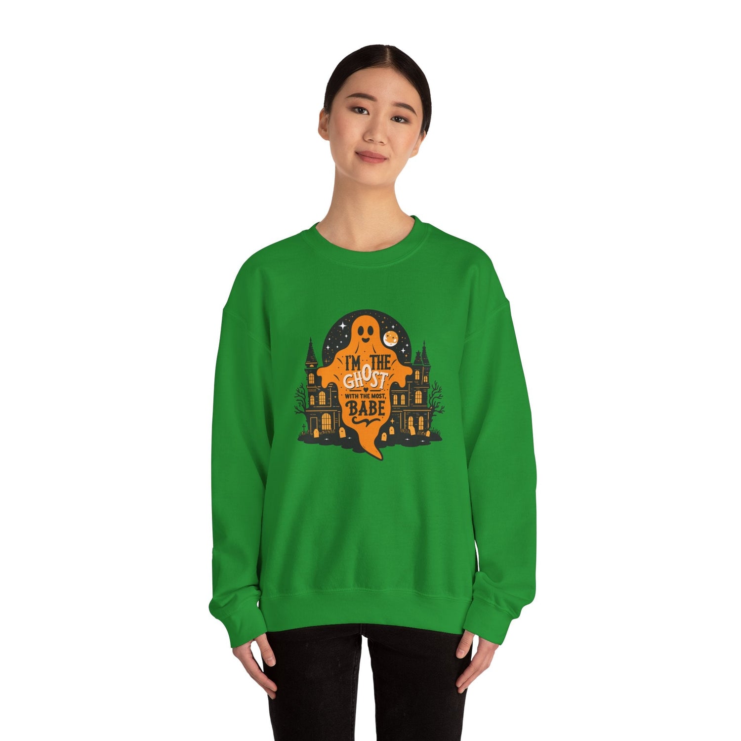 Unisex Halloween Ghost Sweatshirt - Spooky Vibes, Cozy Apparel, Perfect for Fall, Ghost Lover Gift, Halloween Celebration Printify