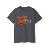 Halloween Skeleton Pumpkin Tee, Spooky Graphic Shirt, Unisex Fall Fashion, Halloween Costume Top, Fun October Apparel Printify