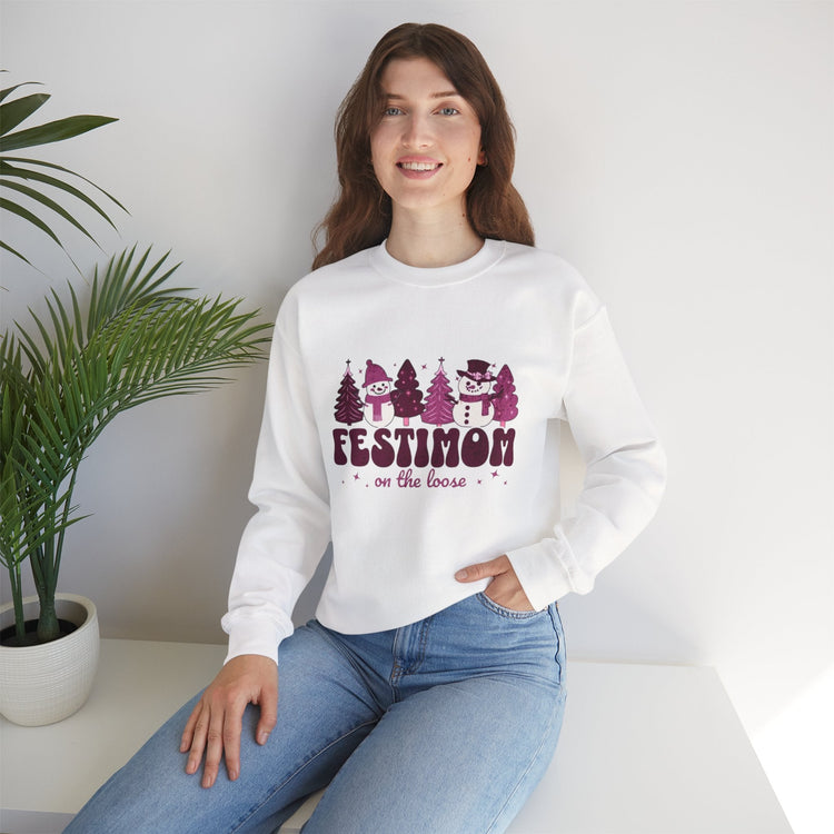 Festive Crewneck Sweatshirt with Fun Holiday Design, Cozy Winter Wear, Christmas Gift, Comfy Sweater, Unisex Holiday Apparel Printify