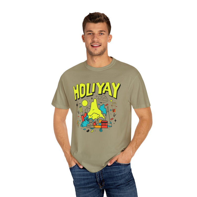 Holi-Yay Graphic T-Shirt, Fun Summer Tee, Unique Gift, Casual Wear, Birthday, Holiday Celebration, Unisex Apparel Printify