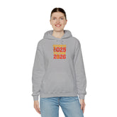 New Year Celebration Hoodie Goodbye 2025 Welcome 2026 Sweatshirt Cozy Gift Friends Unisex Pullover Trendy Winter Fashion Heavy Blend Hooded Printify