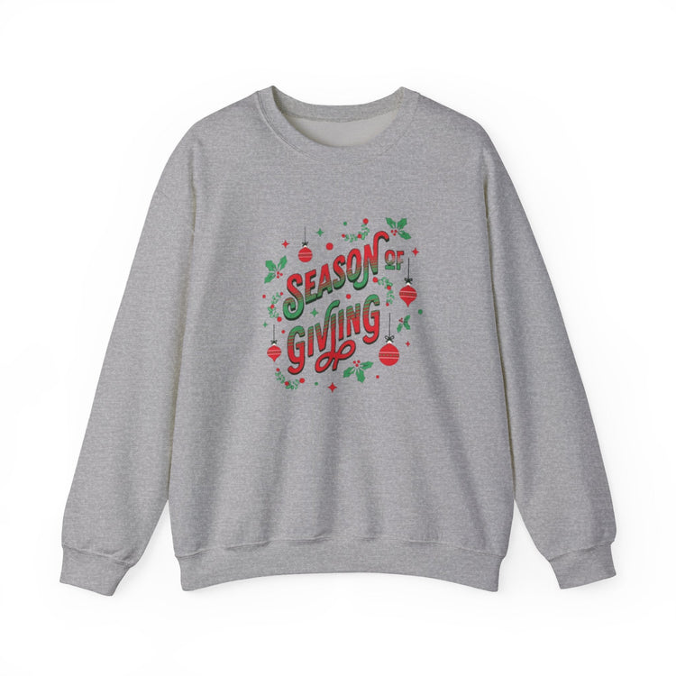 Cozy Holiday Sweatshirt Season of Giving Unisex Crewneck Perfect Gift Christmas Winter Wear Comfortable Stylish Heavy Blend Festive Sweatshirt Printify